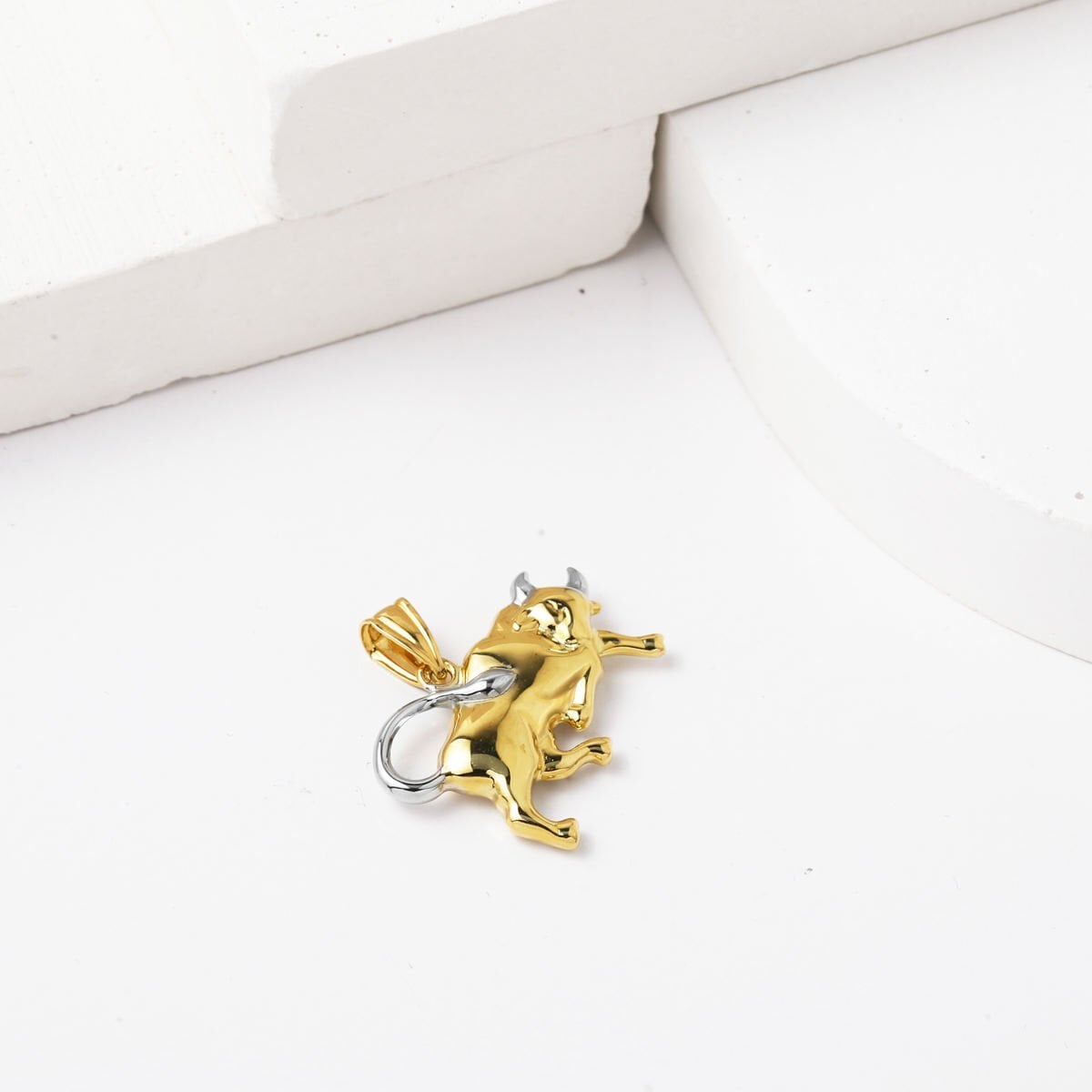 14K Yellow Gold Taurus Zodiac Pendant