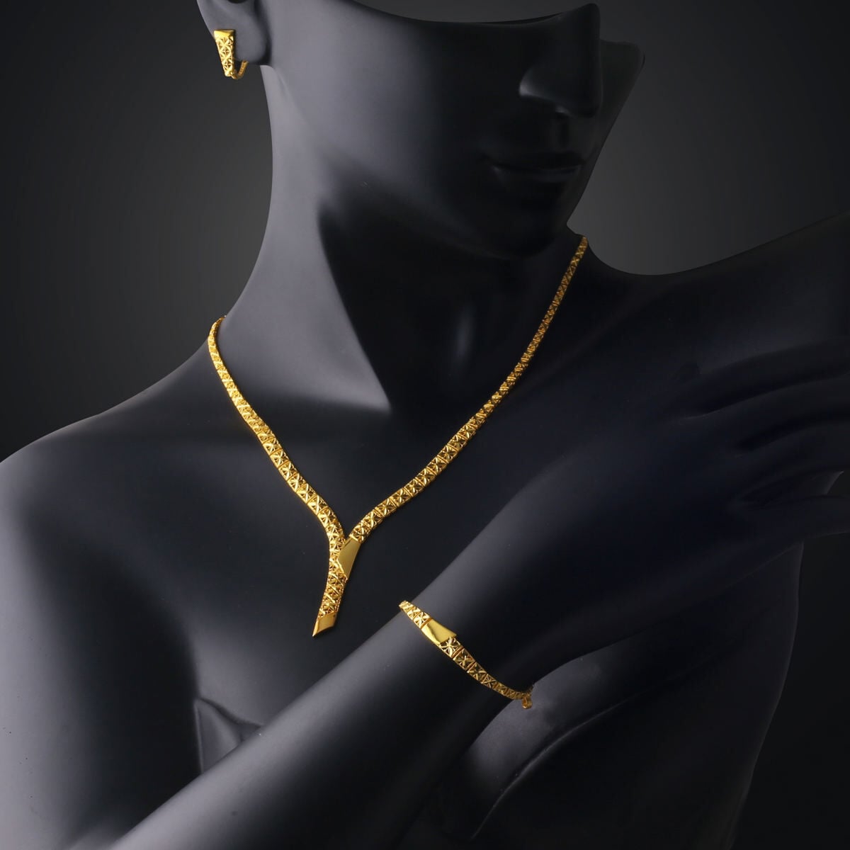 14K Yellow Gold Cagla Drop Wedding Set