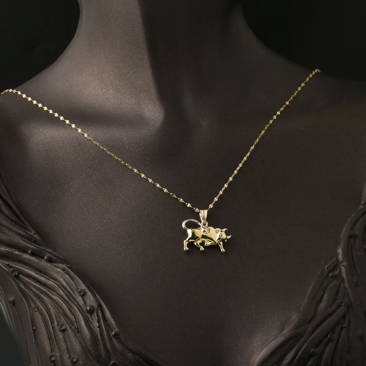 14K Yellow Gold Taurus Zodiac Pendant