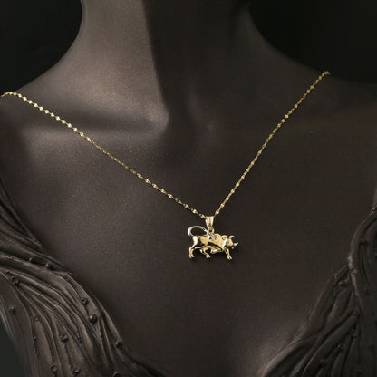 14K Yellow Gold Taurus Zodiac Pendant