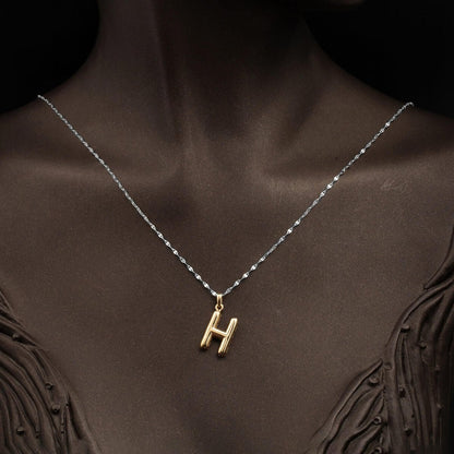 14K Yellow Gold Balloon Initial H Pendant