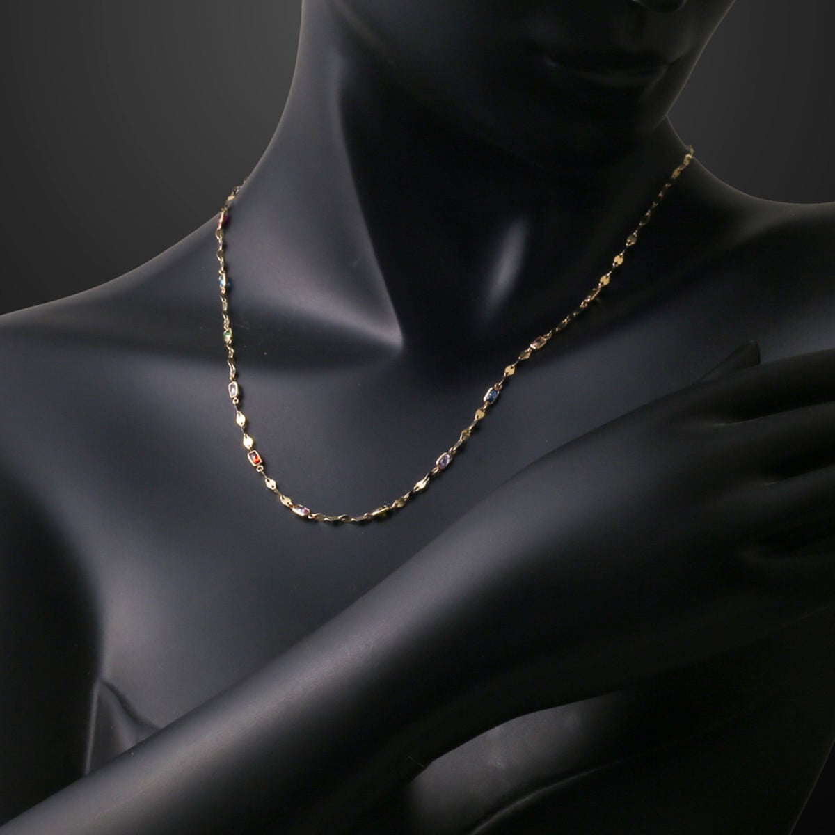 14K Yellow Gold Harmony Minimalist Cubic Zirconia Necklace