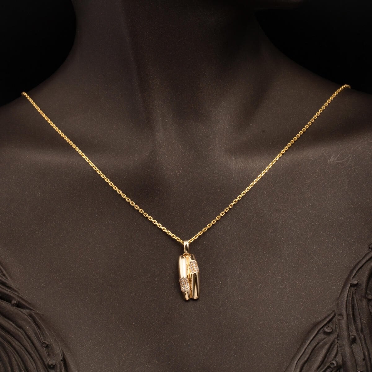 14K Yellow Gold Italian Design Cubic Zirconia Jewelry Set