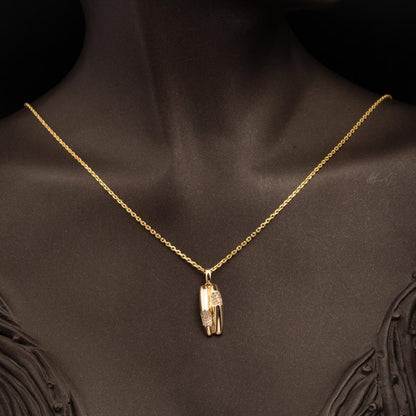 14K Yellow Gold Italian Design Cubic Zirconia Jewelry Set