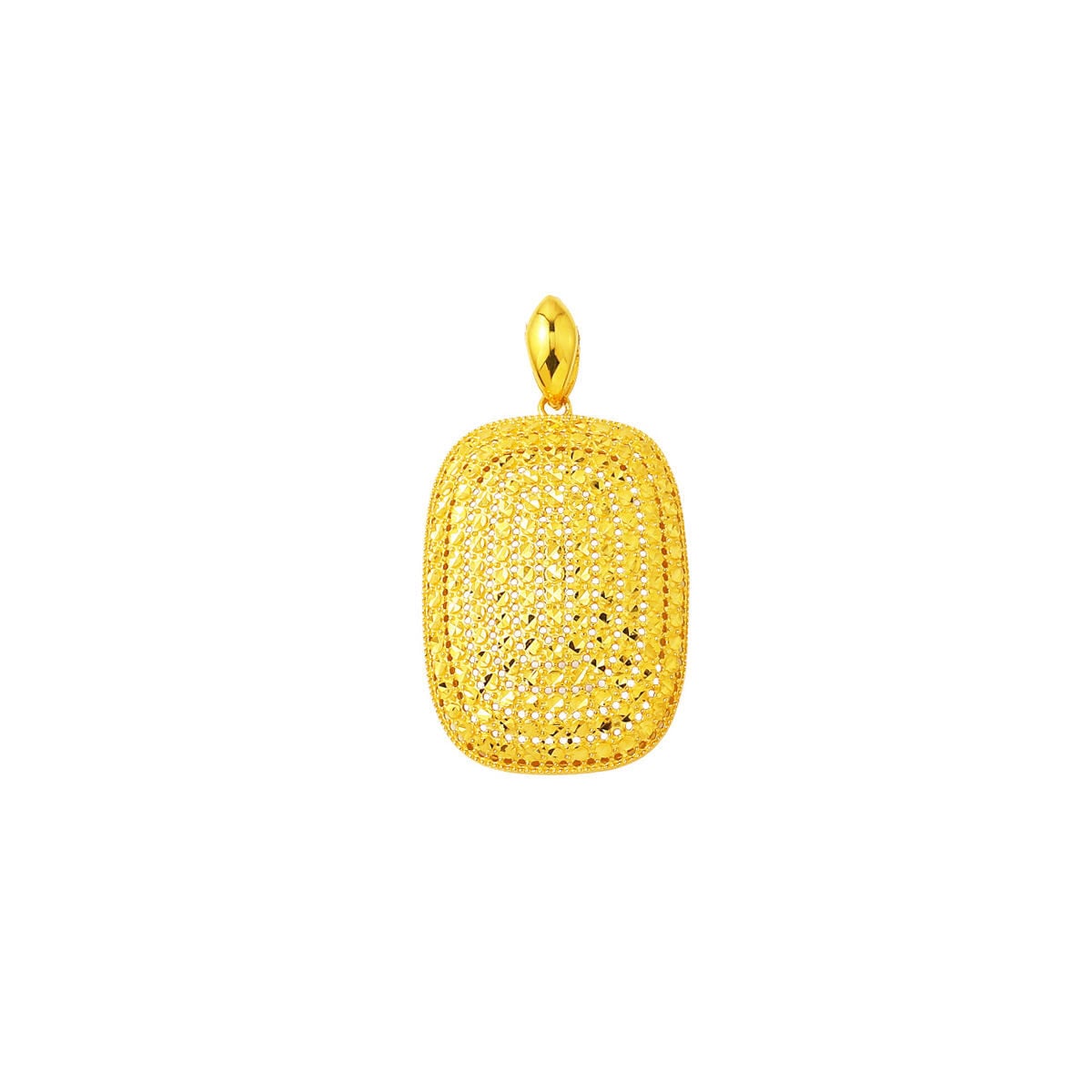 14K Yellow Gold Square-Cut Pendant