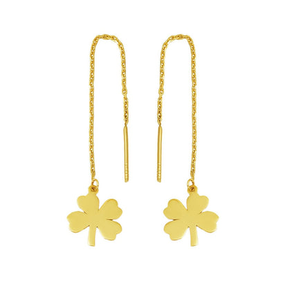 14K Yellow Gold Ball Bead Chain Earrings