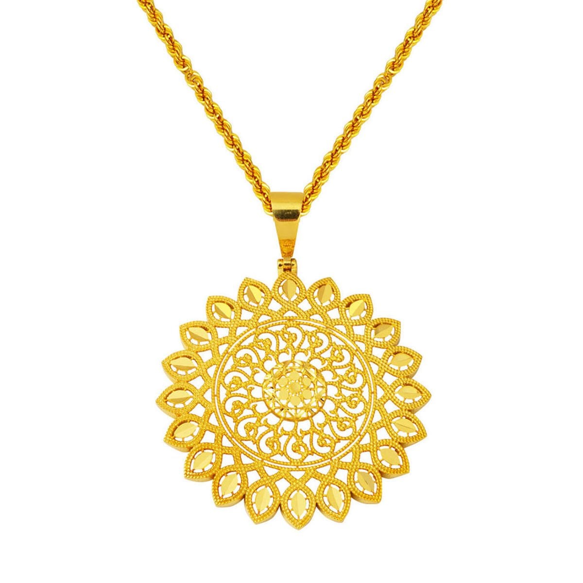 14K Yellow Gold Sun Cycle Necklace
