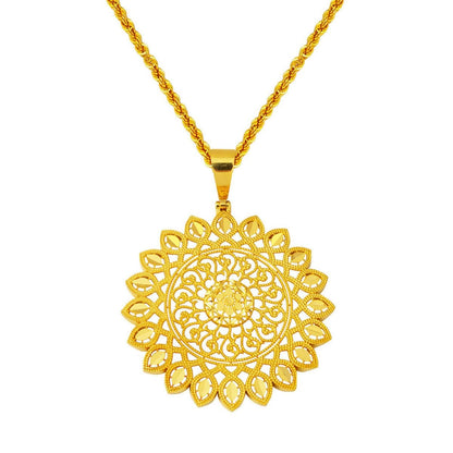 14K Yellow Gold Sun Cycle Necklace