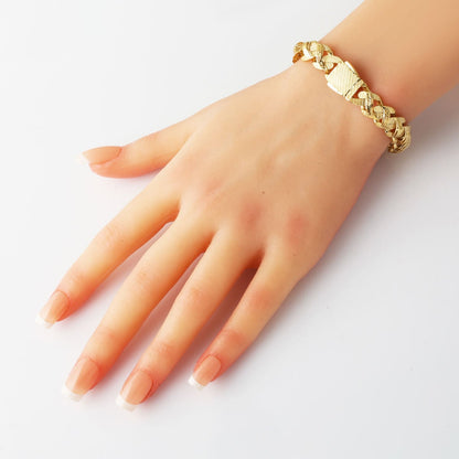 14K Yellow Gold Lena Curb Bracelet