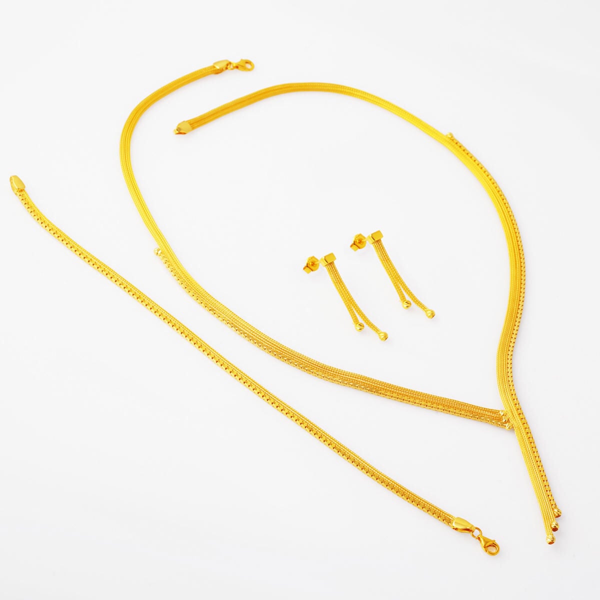 14K Yellow Gold Italian Braided Wedding Set