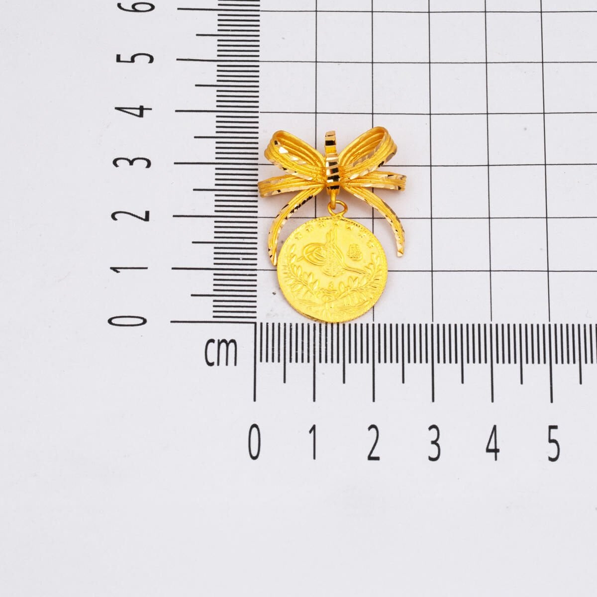 22K Yellow Gold Half Ottoman Resat Coin Pendant (7.11 g)