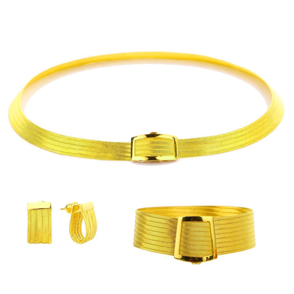 Yellow Sterling Silver 9-Row Trabzon Mesh Set