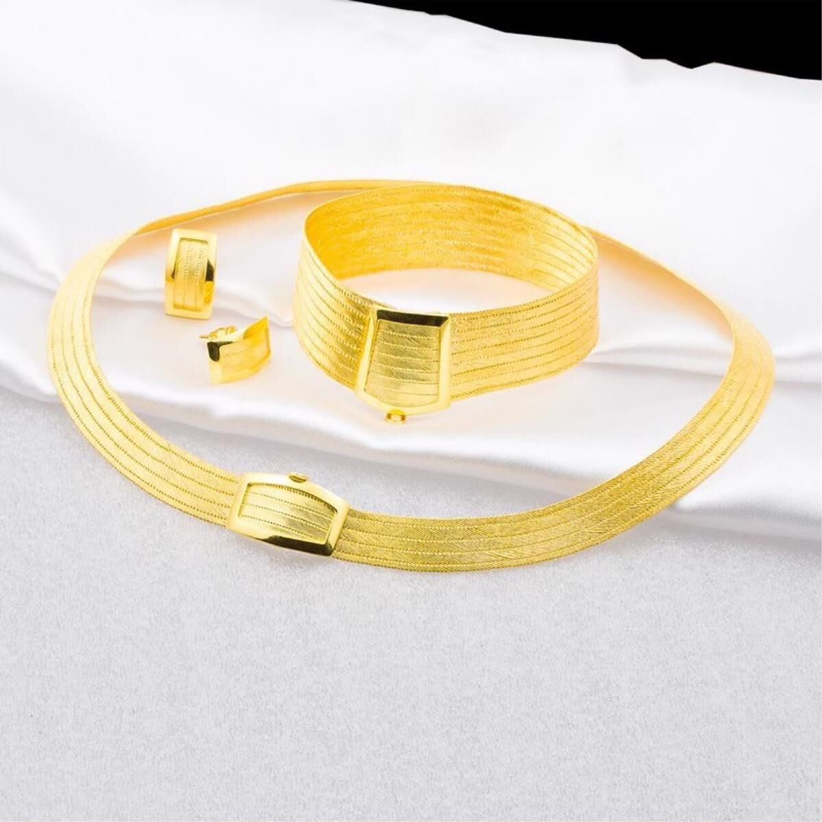 Yellow Sterling Silver 9-Row Trabzon Mesh Set