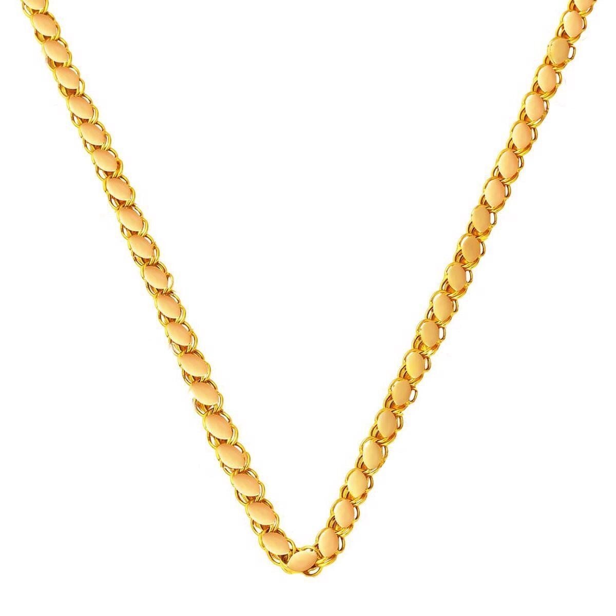 14K Yellow Gold 90 Cm Aleppo Weave Chain