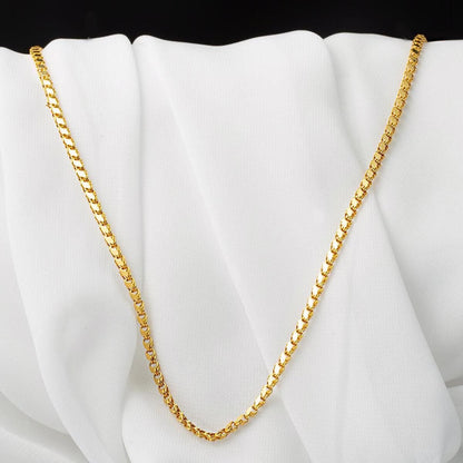 14K Yellow Gold 90 Cm Aleppo Weave Chain
