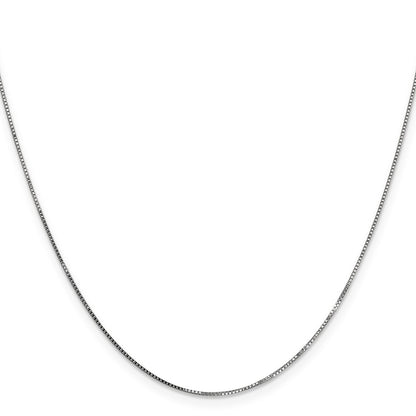 18 Inch 14K White Gold .8mm Box With Spring Ring Clasp Chain Necklace