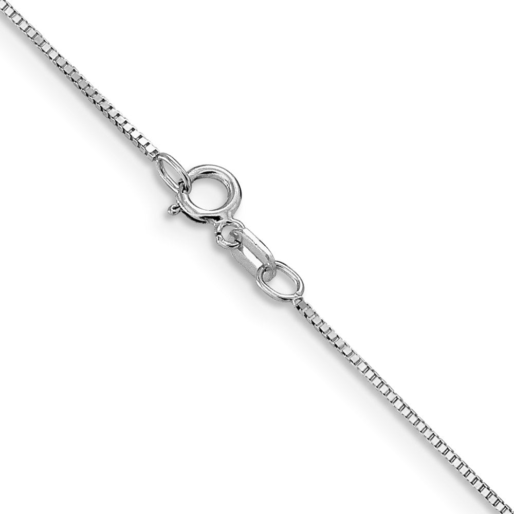 16 Inch 14K White Gold .8mm Box With Spring Ring Clasp Chain Necklace