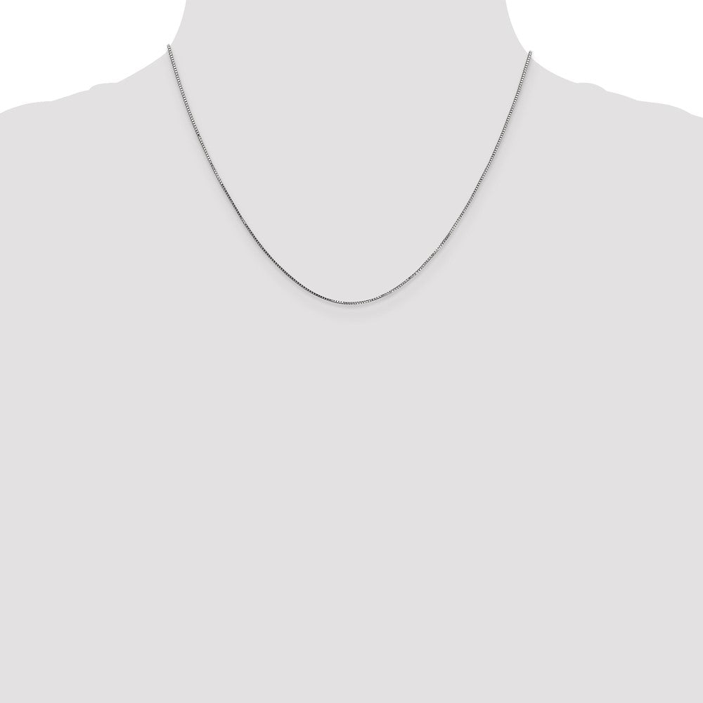18 Inch 14K White Gold .8mm Box With Spring Ring Clasp Chain Necklace
