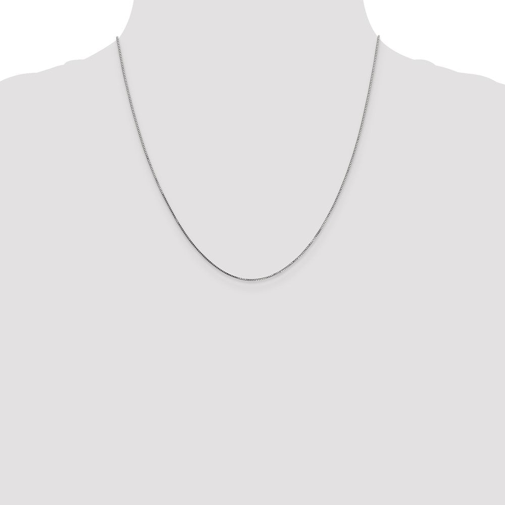 2 Inch 14K White Gold .8mm Box With Spring Ring Clasp Chain Necklace