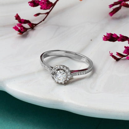 14K White Gold Moissanite Solitaire Ring