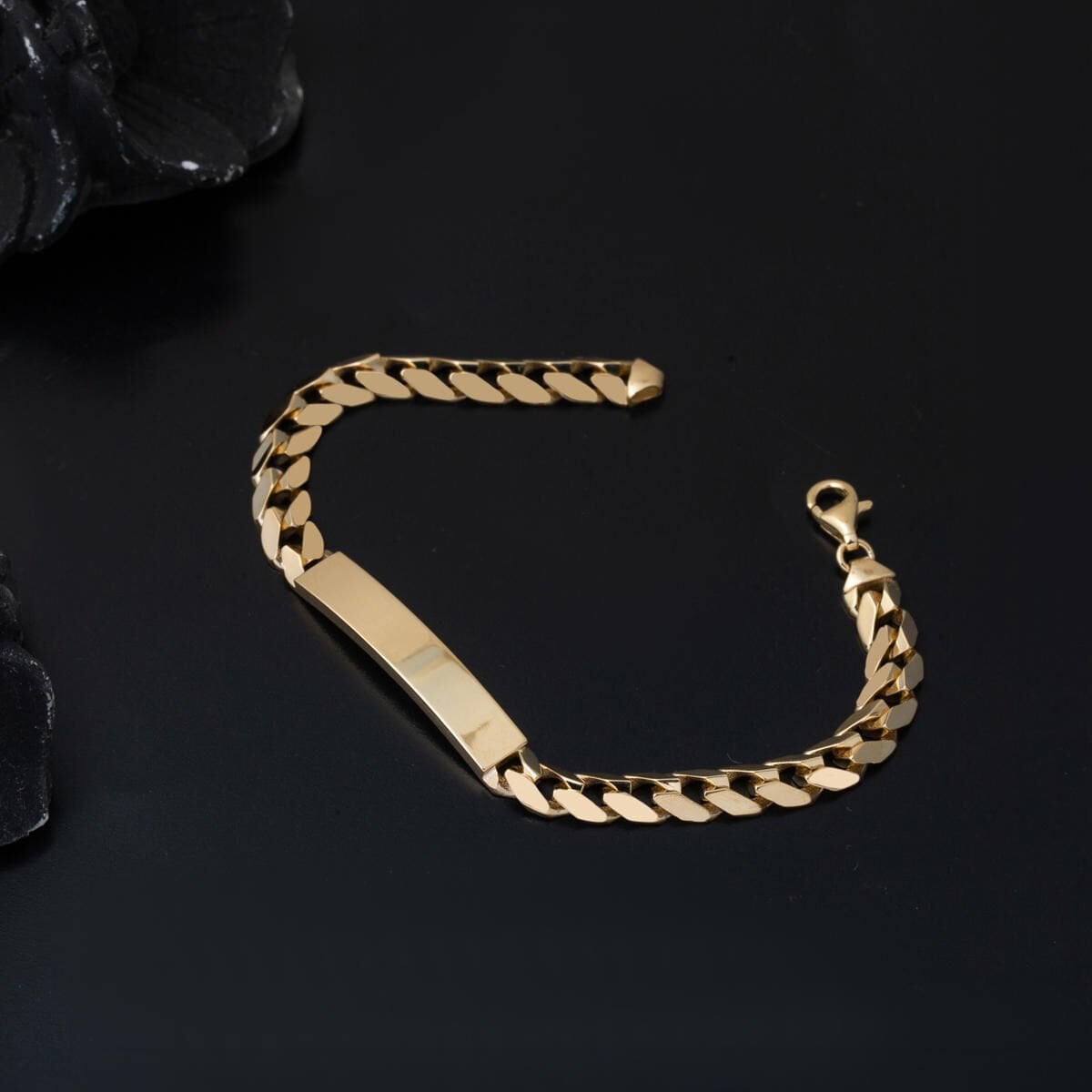 14K Yellow Gold Personalized Custom Text Children's Bracelet