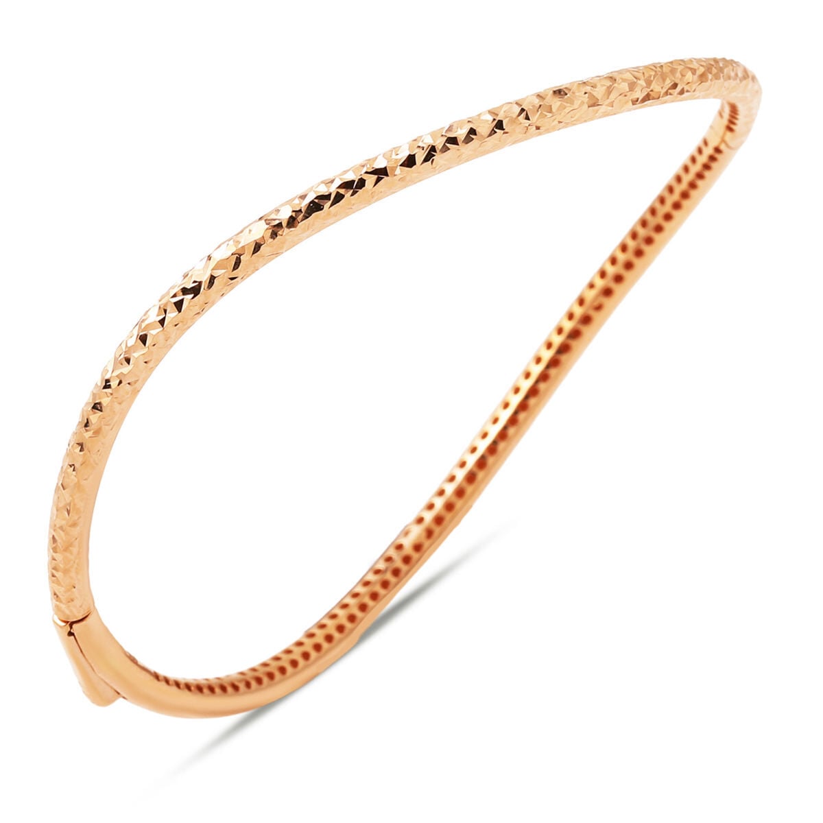 14K Rose Gold Wavy Modern Bangle