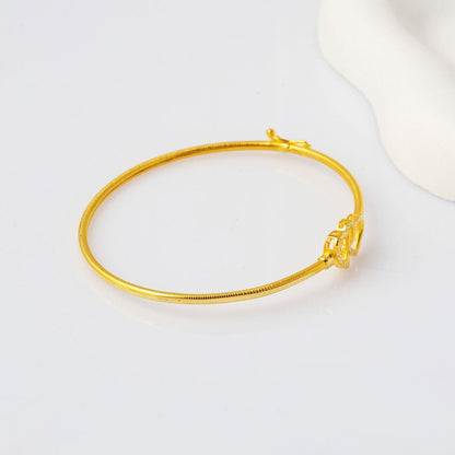 14K Yellow Gold Heart Twin Ajda Bangle