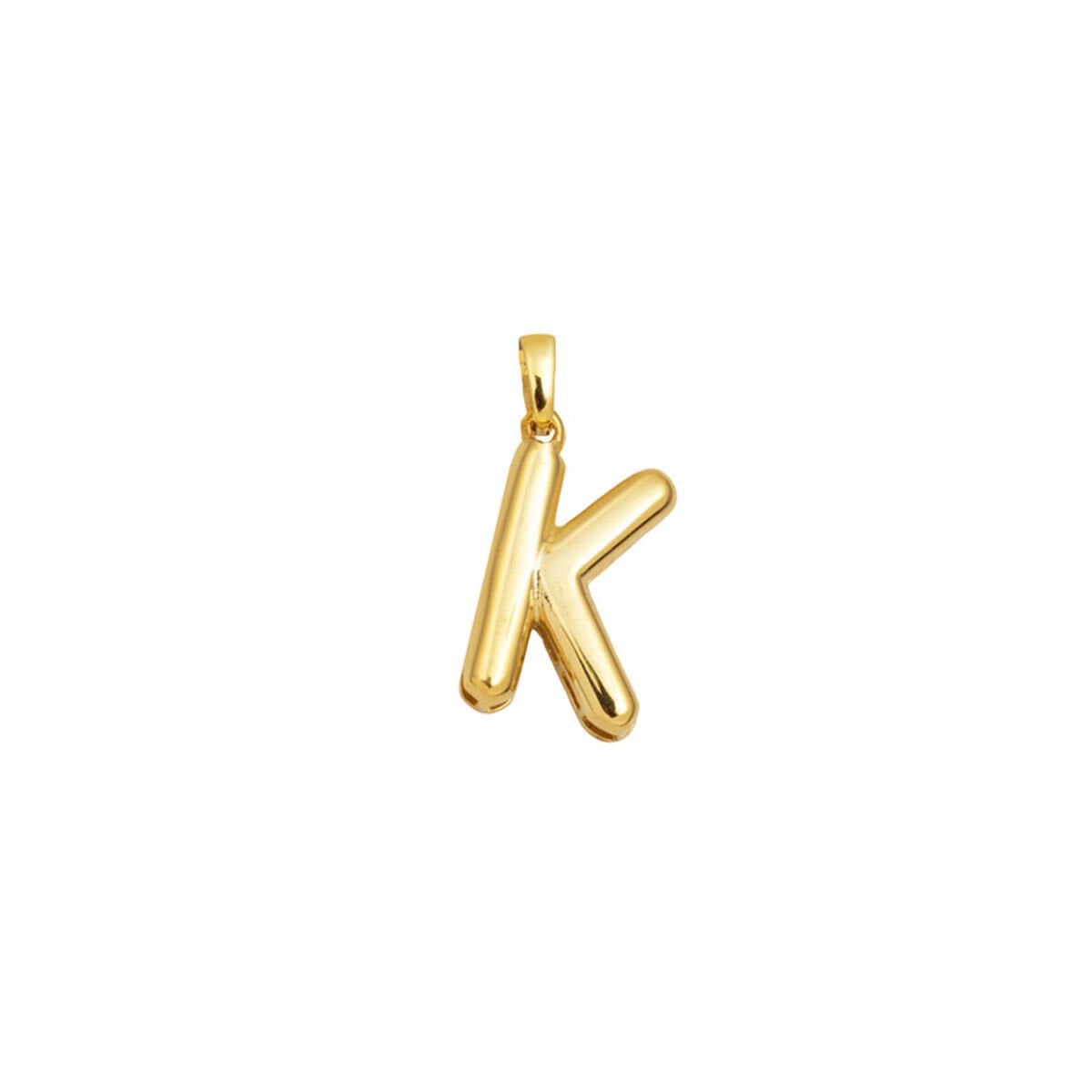 14K Yellow Gold Balloon Initial K Pendant