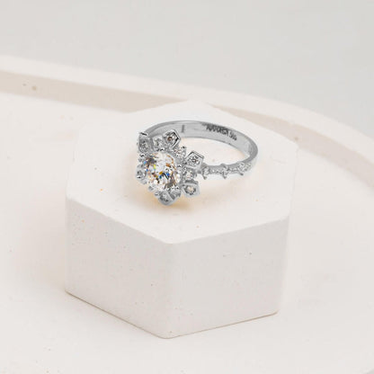14K White Gold Serenay Solitaire Cubic Zirconia Ring