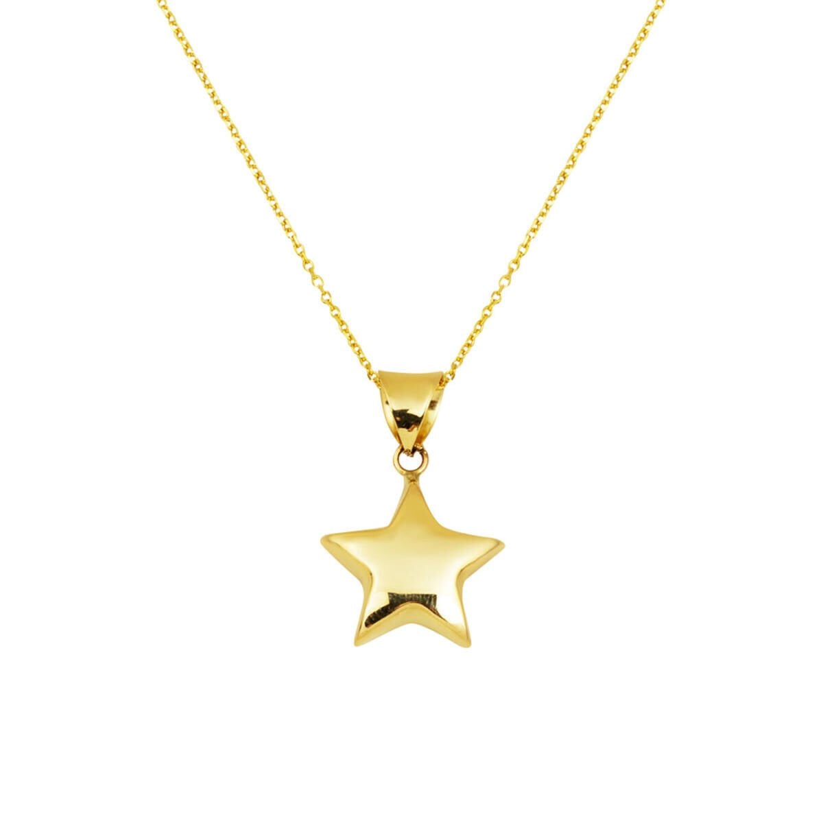 14K Yellow Gold Star Necklace