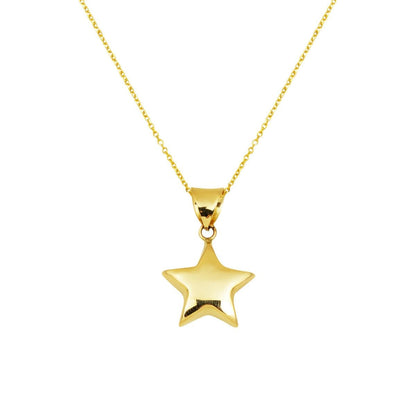 14K Yellow Gold Star Necklace