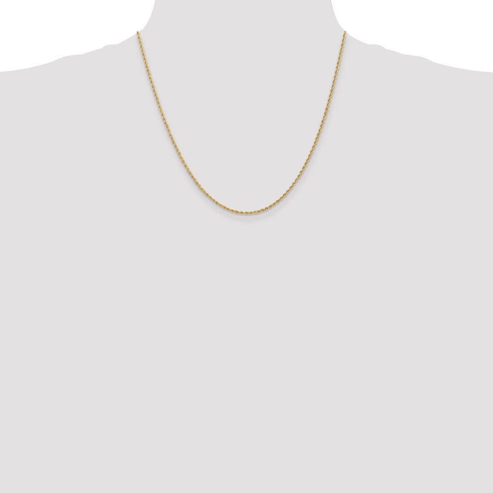 Regular Gold Chain 2 Inch 14K Yellow Gold 1.6mm Solid Regular Rope Chain | Goldia.com