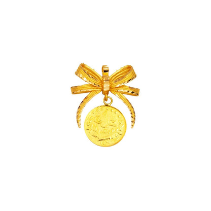 22K Yellow Gold Quarter Coin Ottoman Resat Coin Pendant