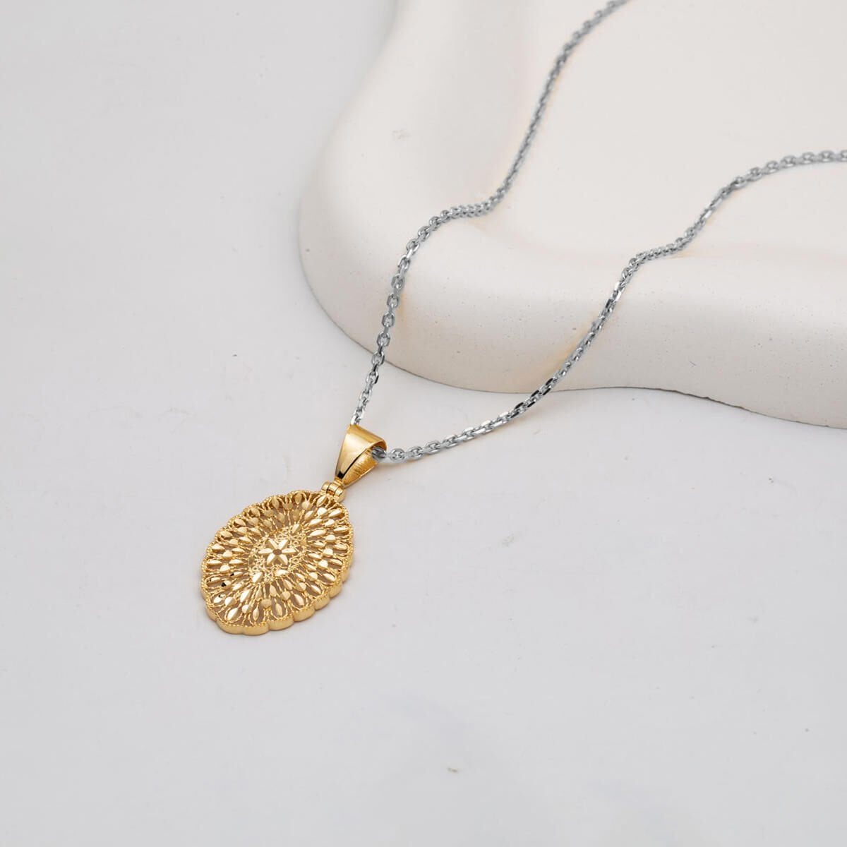 14K Yellow Gold Flower of Life Pendant