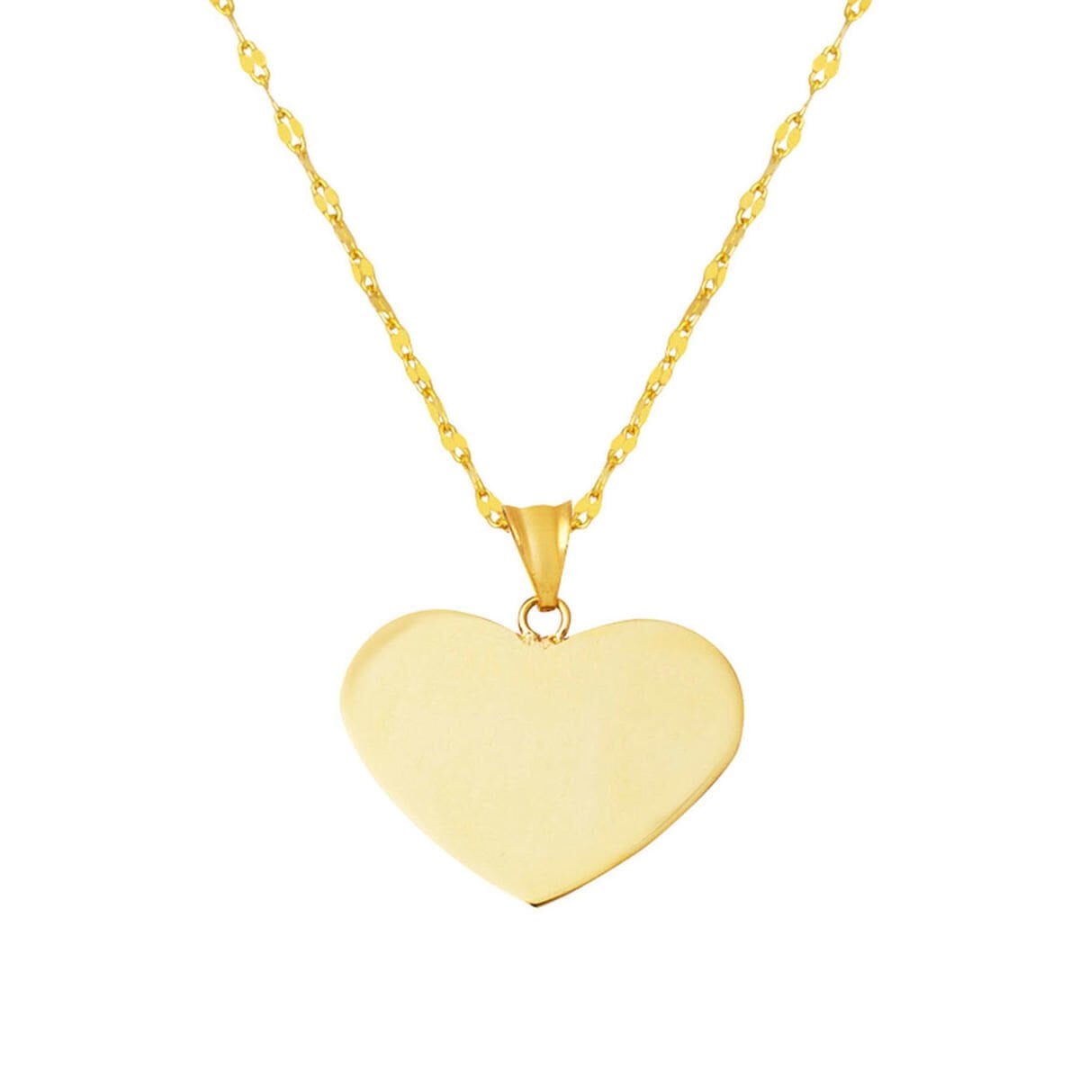 14K Yellow Gold Personalized Name Heart Necklace