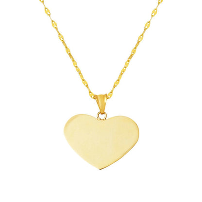 14K Yellow Gold Personalized Name Heart Necklace
