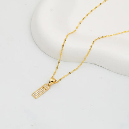 14K Yellow Gold Initial Cubic Zirconia Initial Necklace