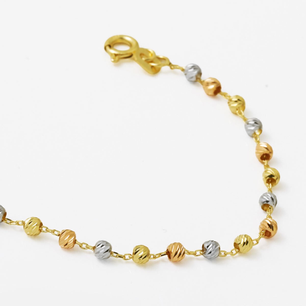 14K Yellow Gold Colored Gold Bead Bracelet