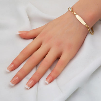 14K Yellow Gold Rainbow Plate Children's ID Bracelet