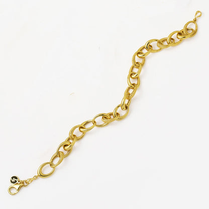 14K Yellow Gold Italian Hoop Chain Bracelet
