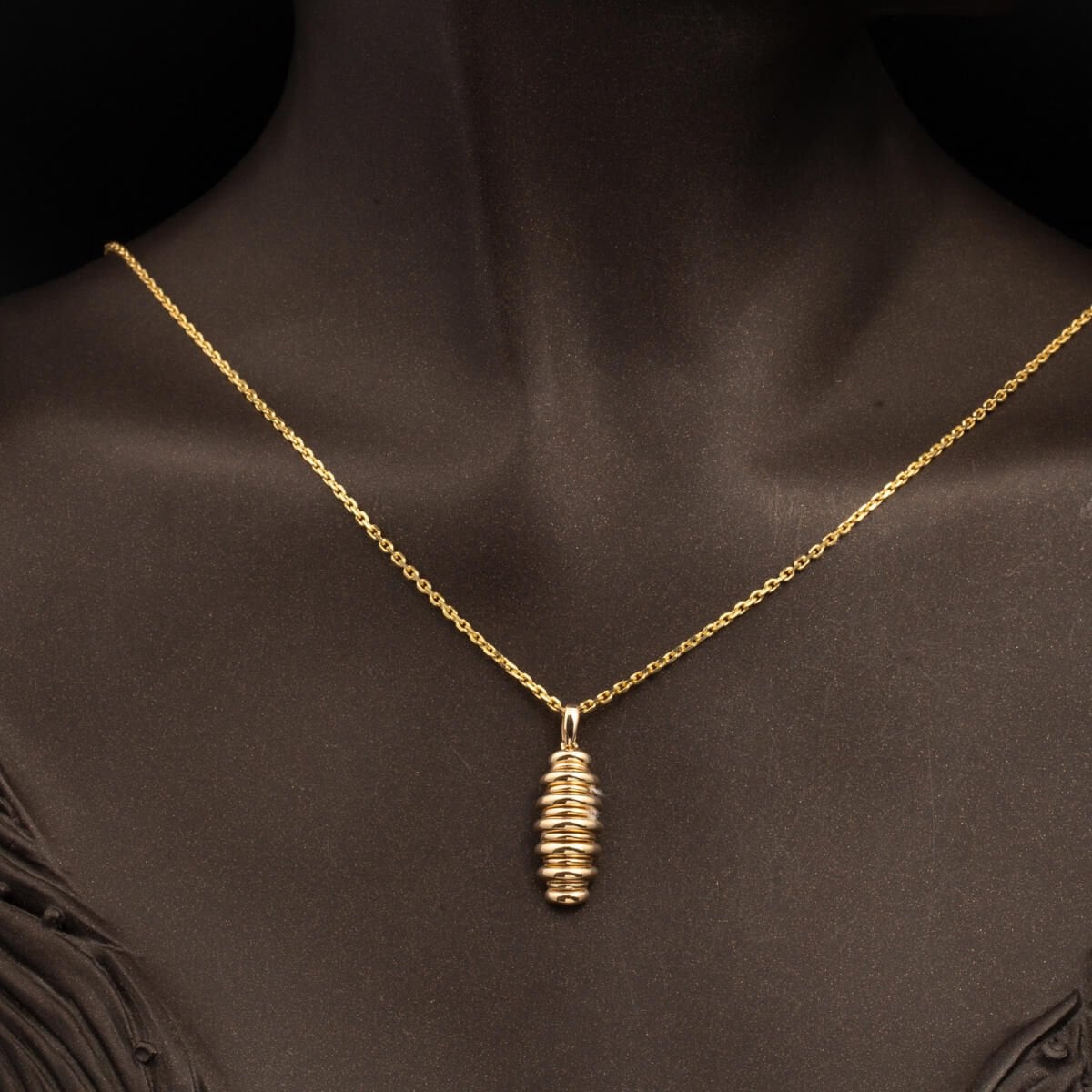 14K Yellow Gold Puffed Jewelry Set