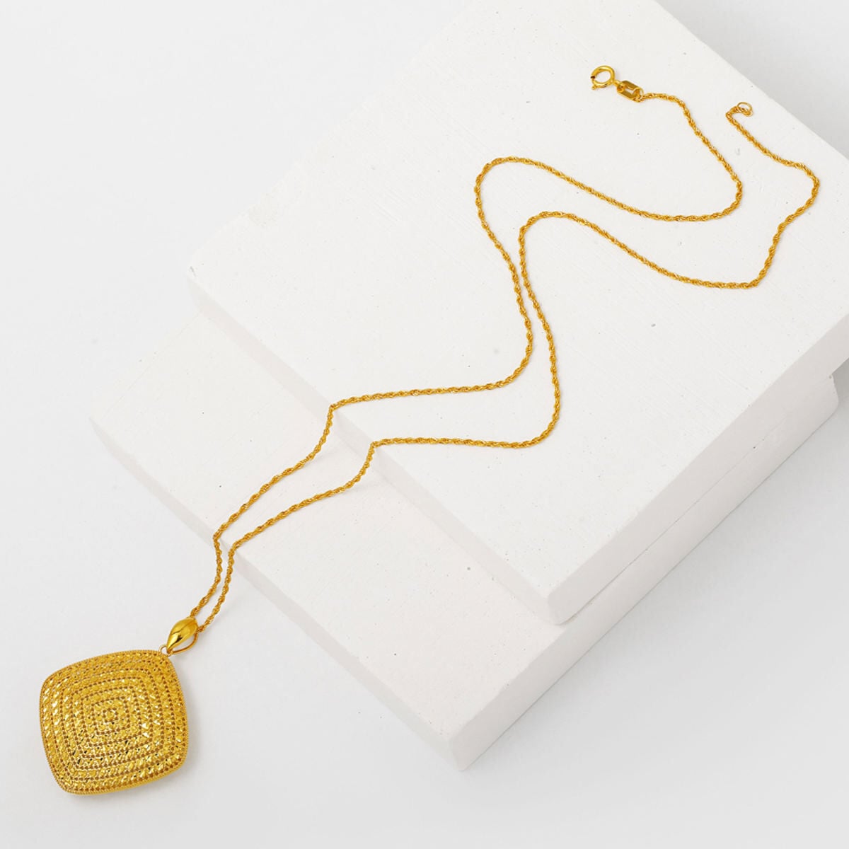 14K Yellow Gold Flower of Life Hand Engraved Pendant