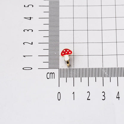 14K Yellow Gold Mushroom Children's Earrings
