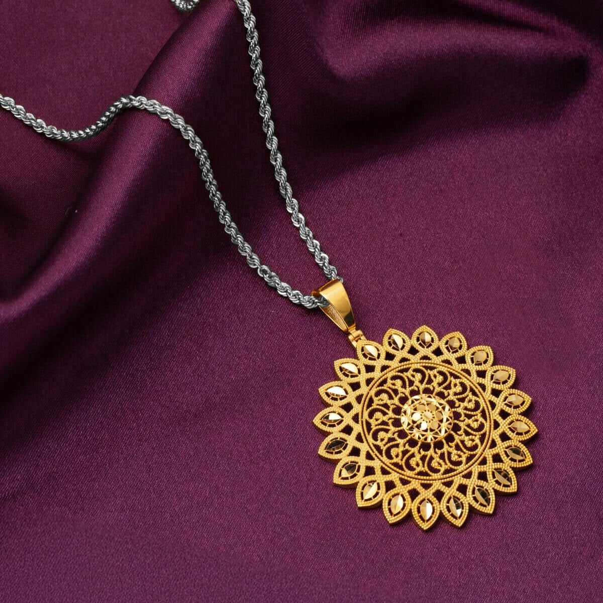 14K Yellow Gold Sun Cycle Pendant