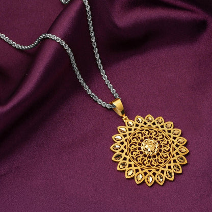14K Yellow Gold Sun Cycle Pendant