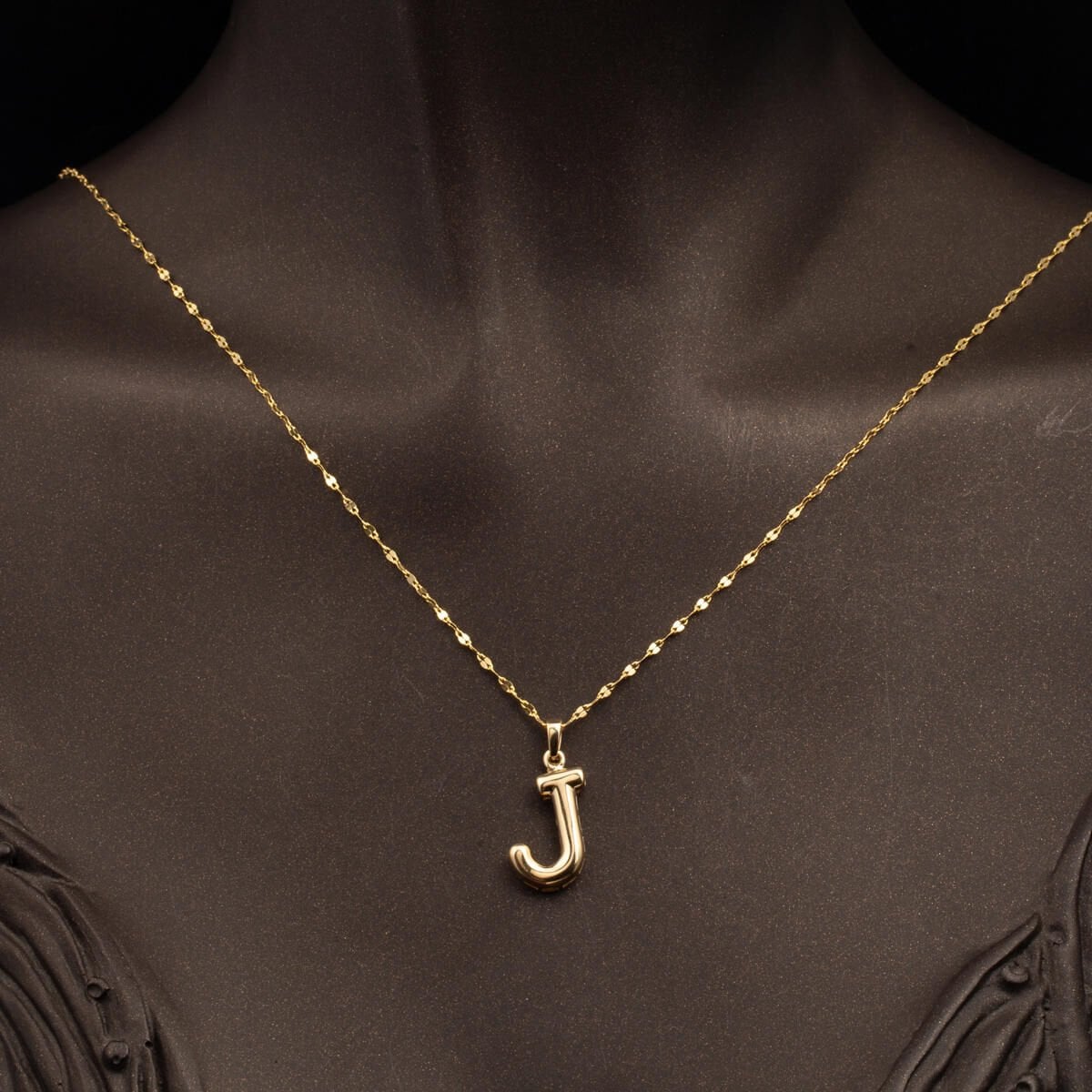 14K Yellow Gold J Balloon Initial Necklace