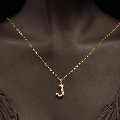 14K Yellow Gold J Balloon Initial Necklace