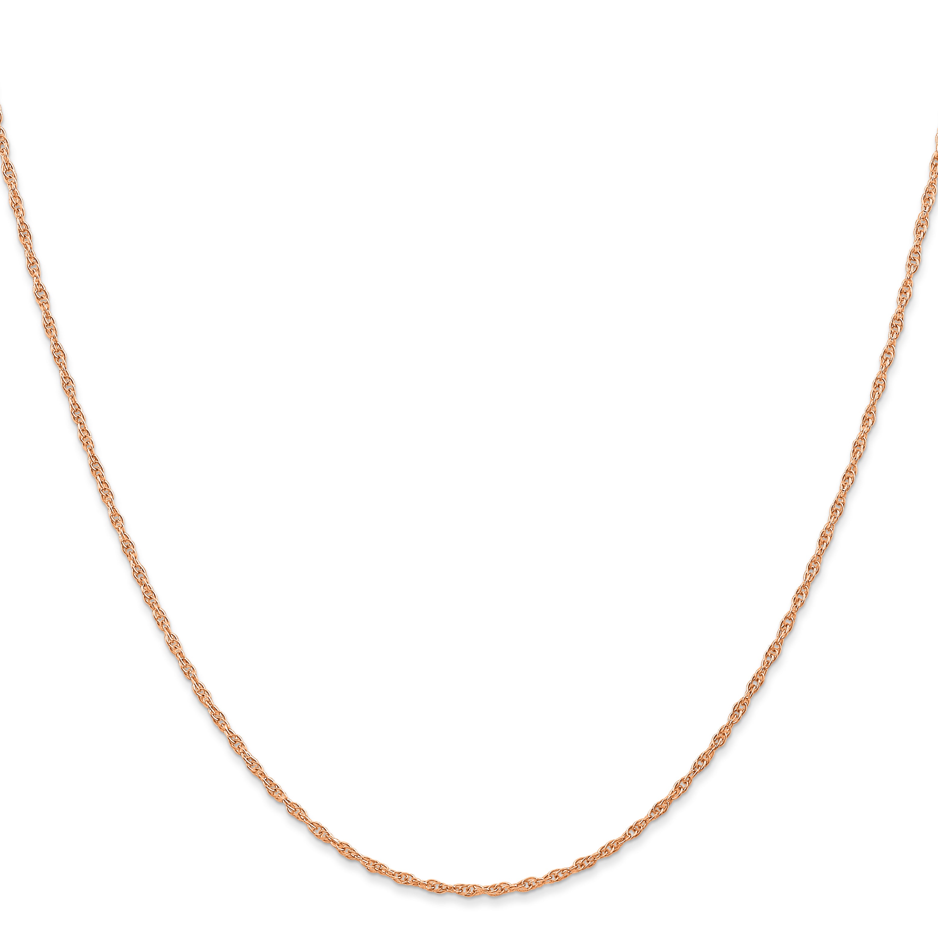 14K Rose Gold 16 Inch Carded 1.15mm Cable Rope With Spring Ring Clasp Chain Necklace