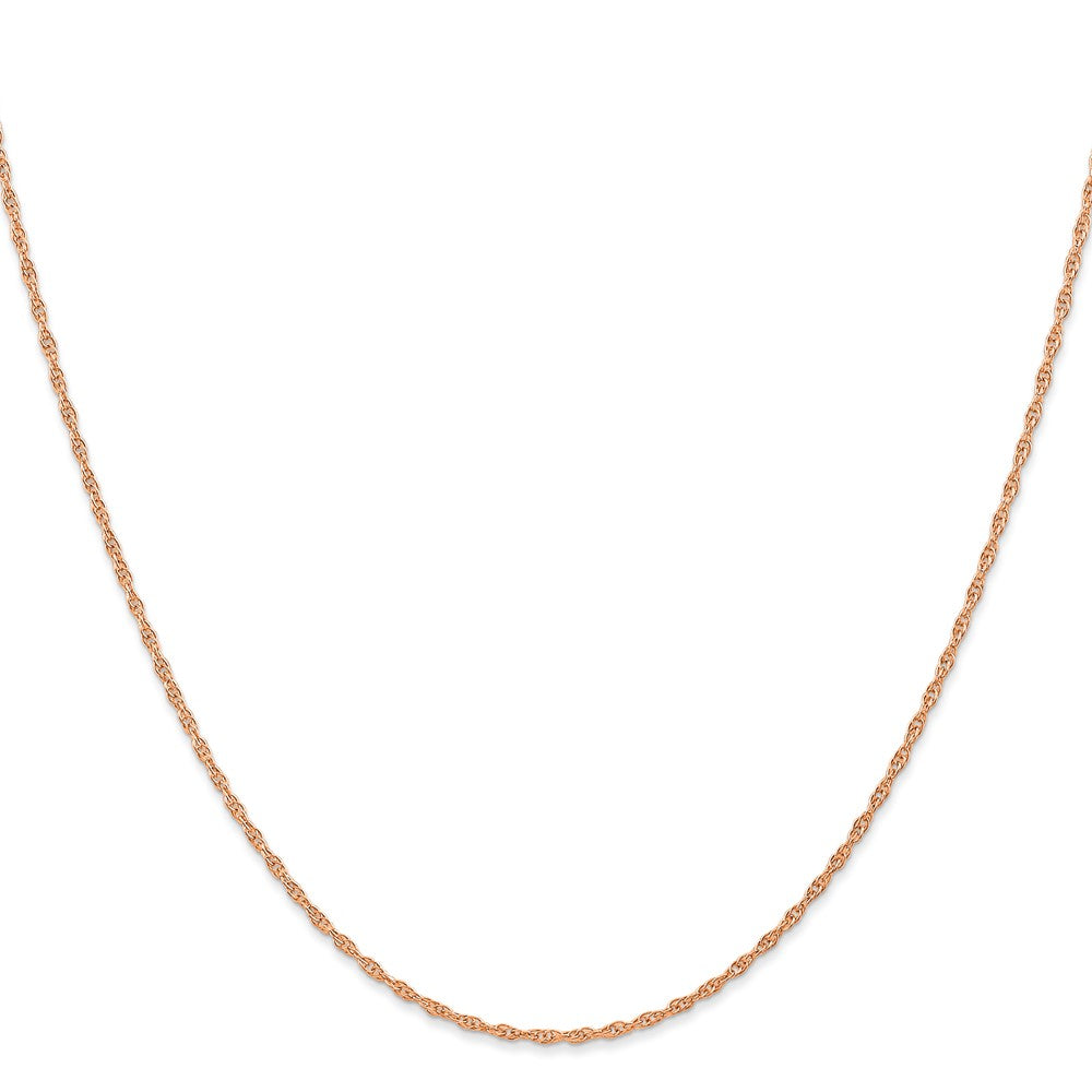 14K Rose Gold 16 Inch Carded 1.15mm Cable Rope With Spring Ring Clasp Chain Necklace
