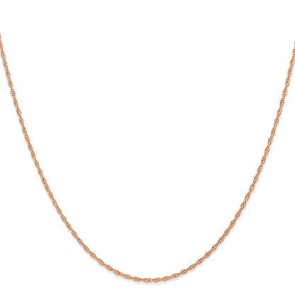 14K Rose Gold 16 Inch Carded 1.15mm Cable Rope With Spring Ring Clasp Chain Necklace